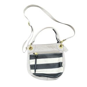 Fossil Black and White Striped Crossbody Bag